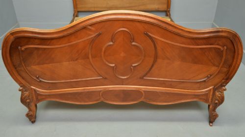 fig 3. 19thc French Rococo Louis XV Walnut Double Bed