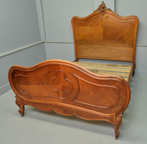 fig 4. 19thc French Rococo Louis XV Walnut Double Bed