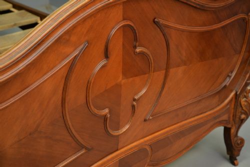 fig 5. 19thc French Rococo Louis XV Walnut Double Bed