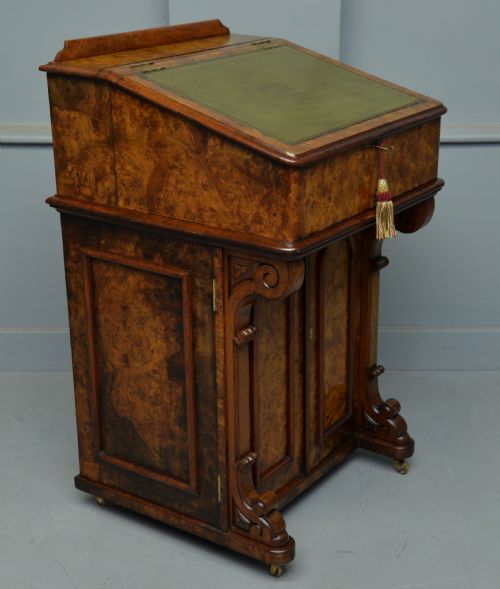 A Rare & Unusual Victorian Burr-walnut Davenport Desk