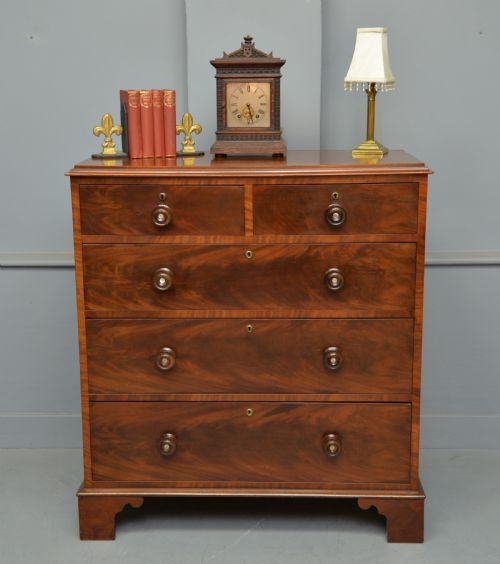 Victorian Flame Figured Mahogany Chest of Drawers