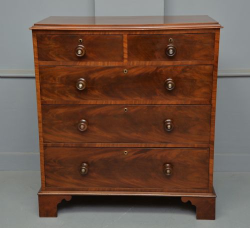 fig 1. Victorian Flame Figured Mahogany Chest Of Drawers