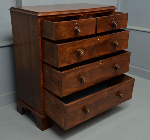 fig 2. Victorian Flame Figured Mahogany Chest Of Drawers