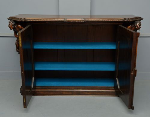 fig 3. Stunning Italian Figural Carved Walnut Sideboard 