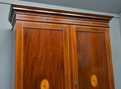 fig 1. Elegant Edwardian Inlaid Mahogany Wardrobe