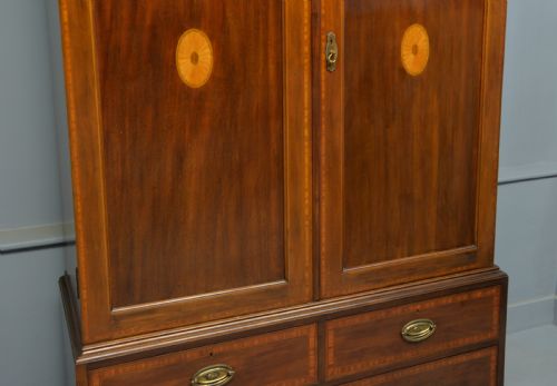 fig 2. Elegant Edwardian Inlaid Mahogany Wardrobe