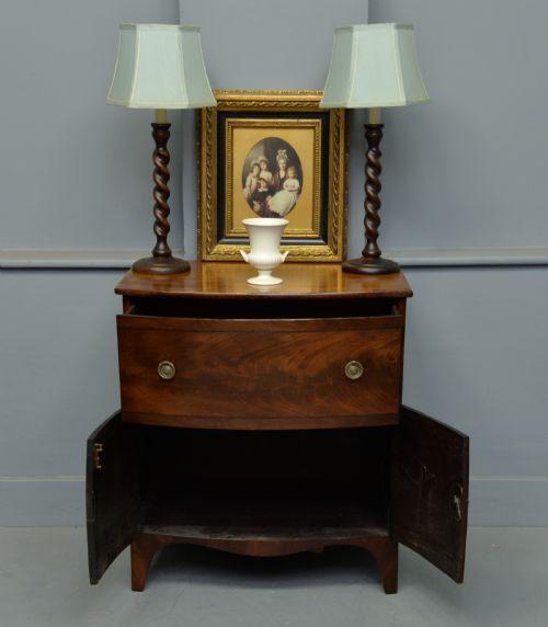 fig 1. Regency Mahogany Bow-Front Side Cabinet