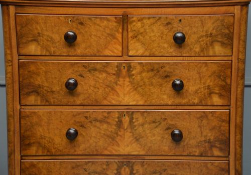 fig 2. Handsome Victorian Burr-Walnut Chest Of Drawers