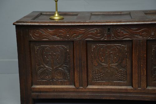 fig 2. 17th Century Carved Oak Coffer
