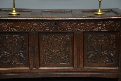 fig 3. 17th Century Carved Oak Coffer