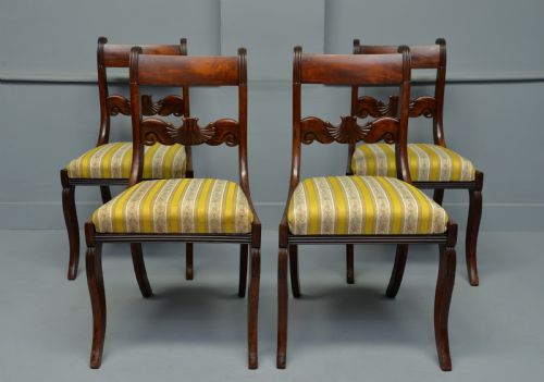 Regency Set of Four Mahogany Dining Chairs