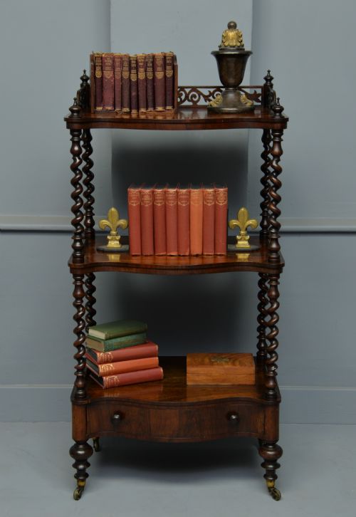 Superb Victorian Rosewood Whatnot / Shelves / Bookcase