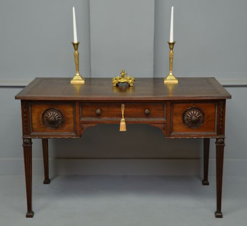 Elegant Neoclassical Adam Design Mahogany Writing Table / Desk