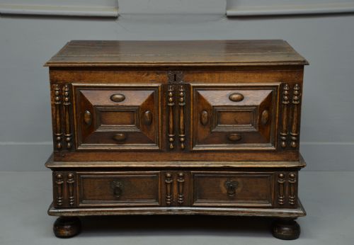 fig 1. Charming 17th Century Small Oak Mule Chest