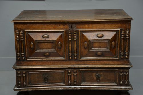 fig 2. Charming 17th Century Small Oak Mule Chest