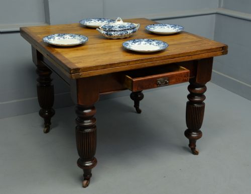 fig 1. Victorian Mahogany & Pine Extending Dining Table Seats 8
