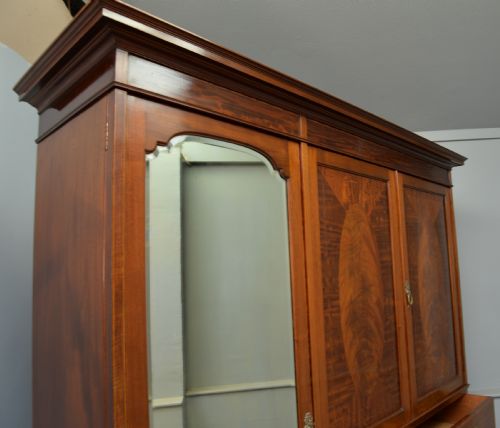 fig 4. Edwardian Mahogany Wardrobe-Linen Press By Jas Shoolbred & Co