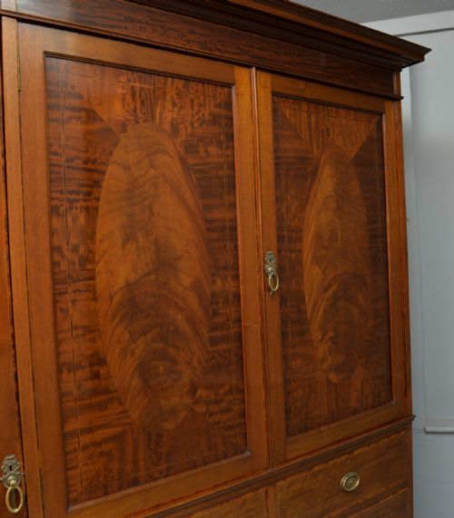 fig 5. Edwardian Mahogany Wardrobe-Linen Press By Jas Shoolbred & Co