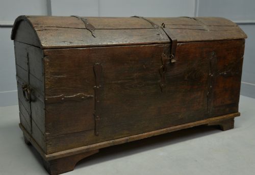 18th Century Oak Seaman`s Chest-treasure Chest !