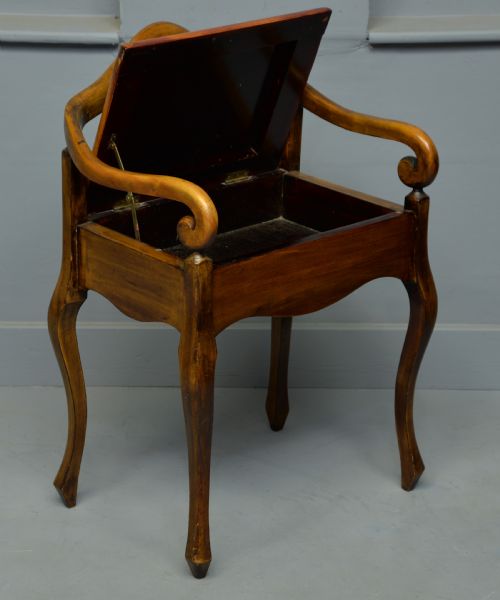 fig 1. Pretty Edwardian Beech Piano Stool