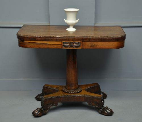 Elegant William IV Rosewood Side / Games Card Table