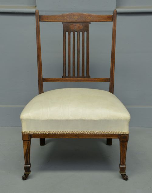 fig 1. Pretty Edwardian Inlaid Rosewood Nursing / Bedroom Chair