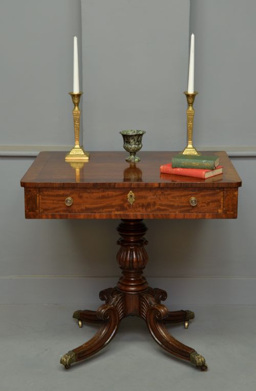 Georgian Plum-pudding Mahogany Centre Writing Table