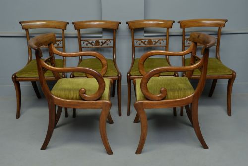 fig 2. Elegant Set Of Six Regency Mahogany Dining Chairs