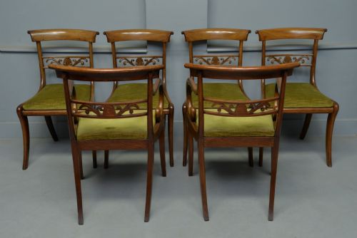 fig 3. Elegant Set Of Six Regency Mahogany Dining Chairs