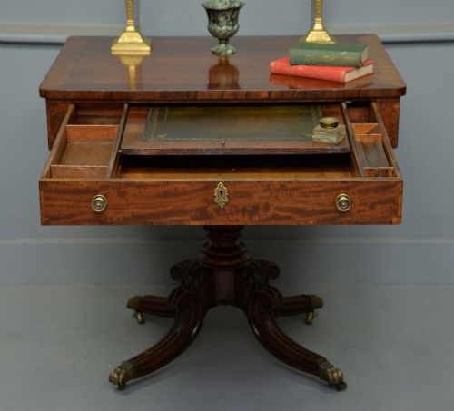 fig 3. Georgian Plum-Pudding Mahogany Centre Writing Table