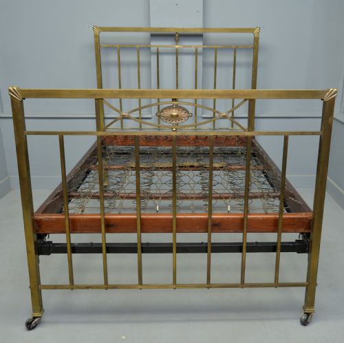fig 1. 1920s Staples & Co All Brass Double Bed- Completely Original