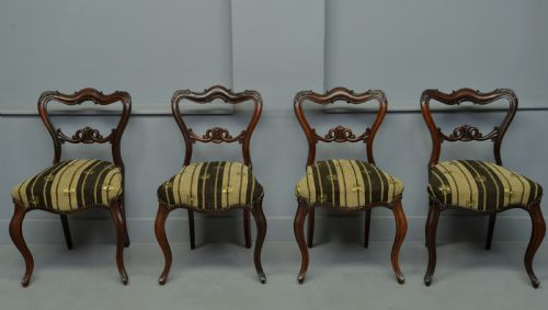 fig 1. Superb Victorian Set Of Four Rosewood Dining Chairs