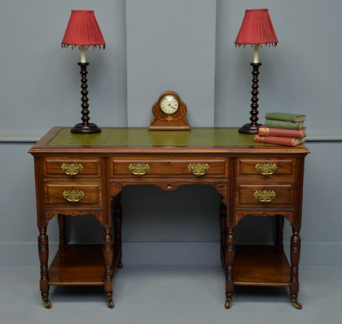 Victorian Maple & Co Mahogany Pedestal Desk