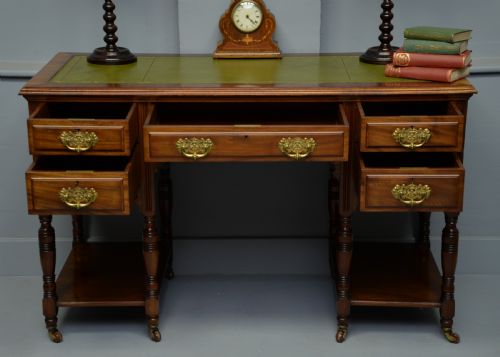 fig 2. Victorian Maple & Co Mahogany Pedestal Desk