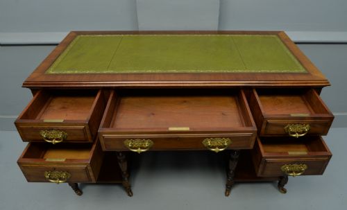 fig 3. Victorian Maple & Co Mahogany Pedestal Desk