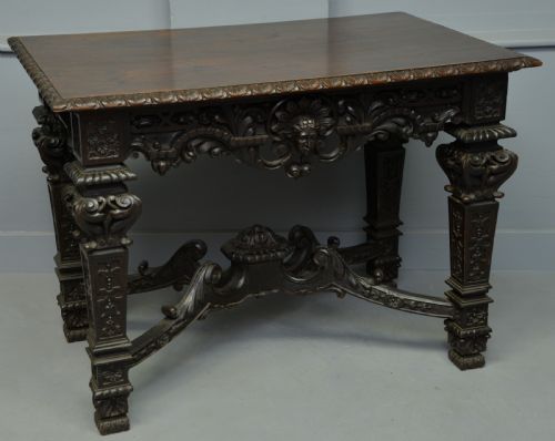 Elaborate Victorian Carved Oak Centre Table