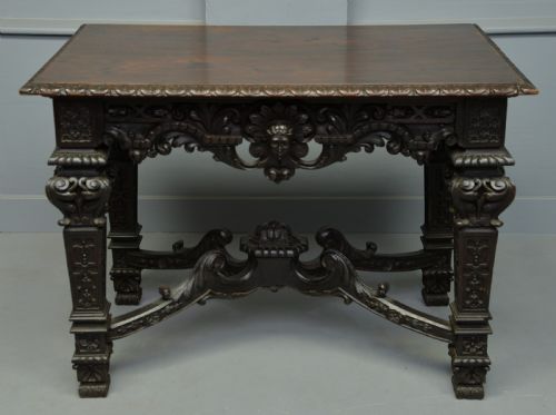 fig 1. Elaborate Victorian Carved Oak Centre Table
