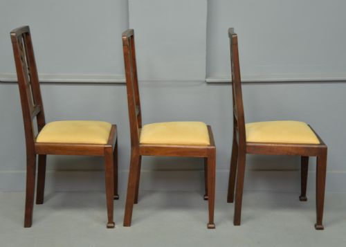 fig 3. Edwardian Arts & Crafts Set Of Six Mahogany Dining Chairs