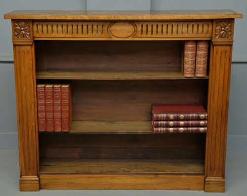 Victorian Walnut Open Adjustable Bookcase