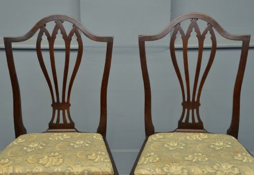 fig 2. Pair Of Georgian Hepplewhite Shield-Back Mahogany Chairs