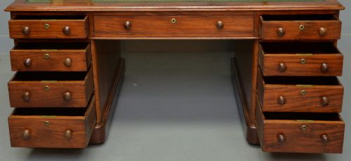 fig 2. Victorian Mahogany Pedestal Desk