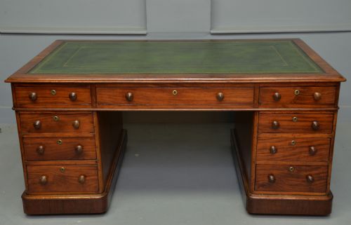 fig 3. Victorian Mahogany Pedestal Desk