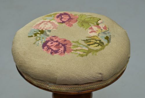 fig 3. Pretty Victorian Walnut Adjustable Piano Stool