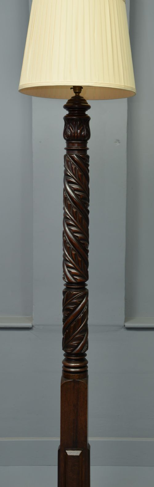 fig 1. Victorian Mahogany Carved Bed-Post Standard Lamp