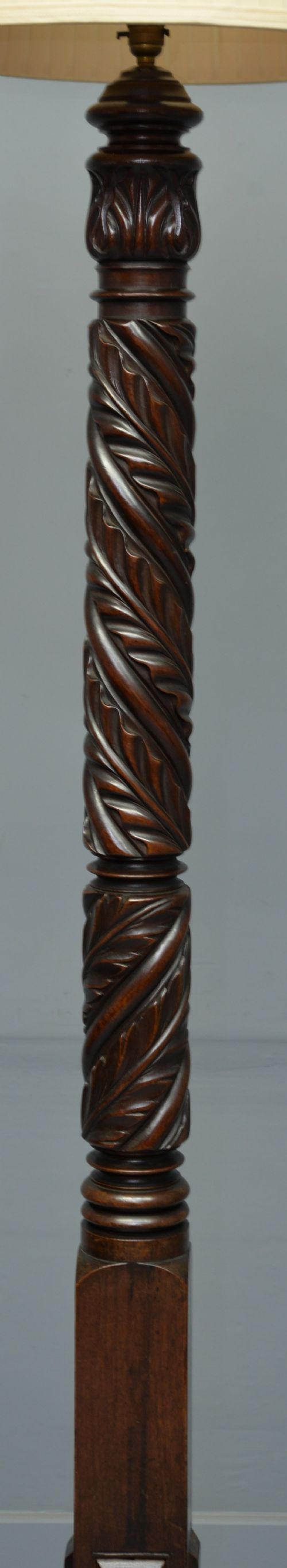 fig 2. Victorian Mahogany Carved Bed-Post Standard Lamp