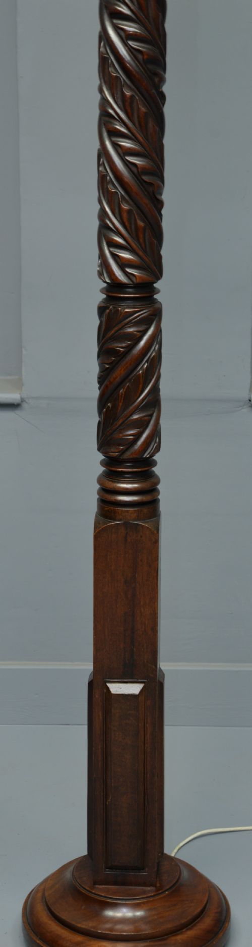 fig 3. Victorian Mahogany Carved Bed-Post Standard Lamp