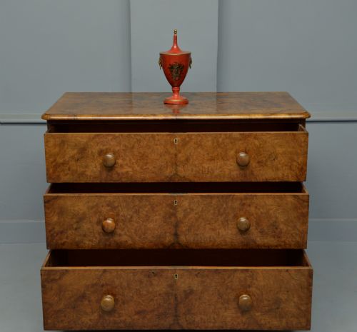 fig 2. Handsome Victorian Burr Walnut Chest Of Drawers