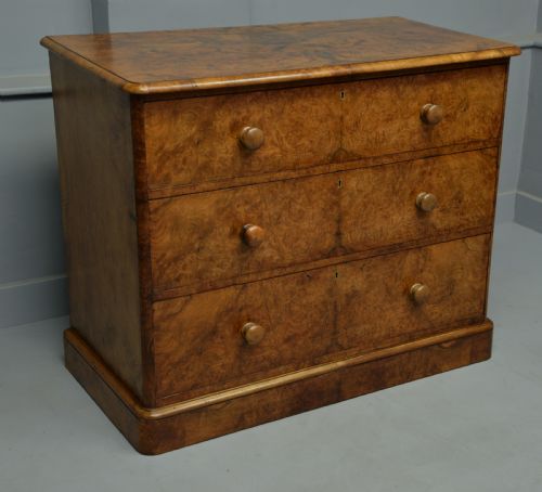 fig 3. Handsome Victorian Burr Walnut Chest Of Drawers