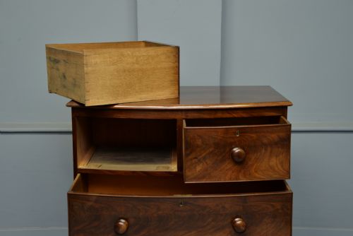 fig 2. Early Victorian Flame Mahogany Bow-Front Chest Of Drawers