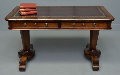 Early Victorian Walnut Writing Table Druce & Co London